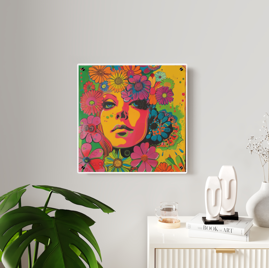 Psychedelic Femme Fatale – Acrylic Art Panels 16″ x 16″ – Art3Prints